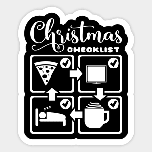 Christmas Checklist Holiday Funny Text White Sticker